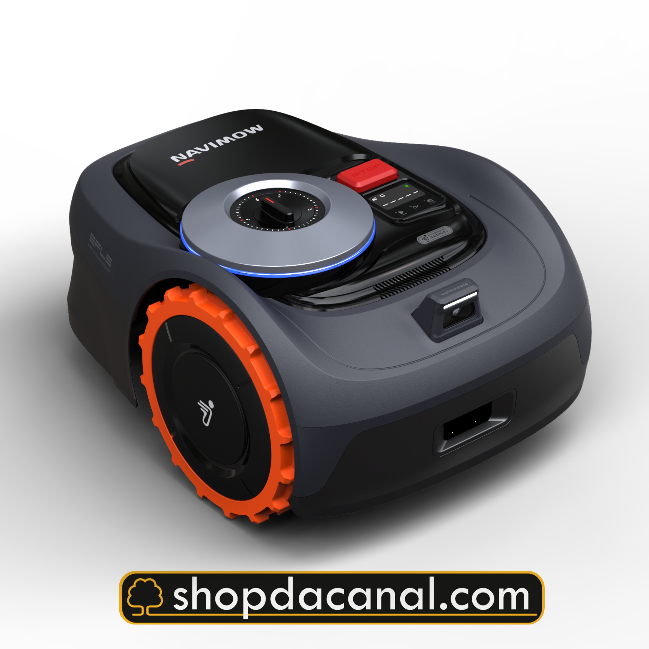 Robot rasaerba Segway Navimow i108E senza fili perimetrali, ideale per giardini fino a 800 mq con precisione GPS avanzata