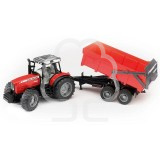 Trattore giocattolo Bruder Massey Ferguson 7480 con rimorchio ribaltabile